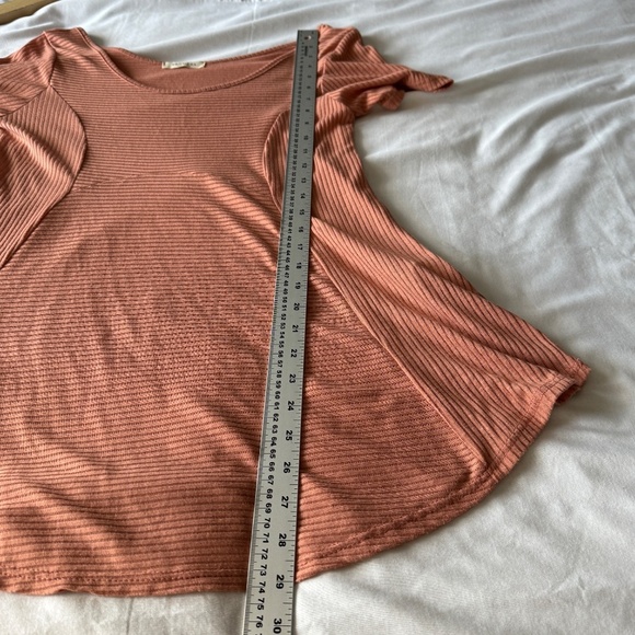 Promesa‎ Women's Short Sleeve Babydoll Mini Dress Semi-Sheer Salmon L Festival - Picture 8 of 11